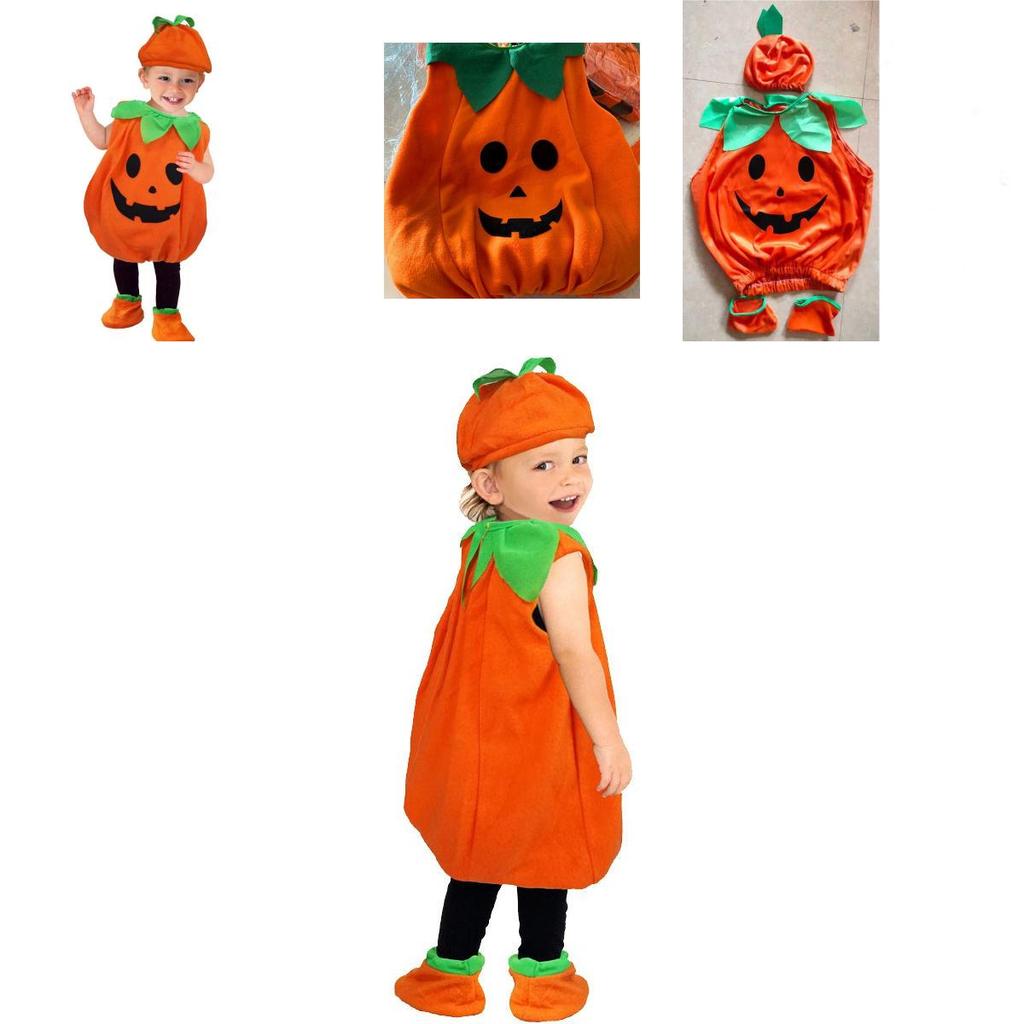 Vibrant Orange Pumpkin Fancy Dress For Children Halloween Celebration Events