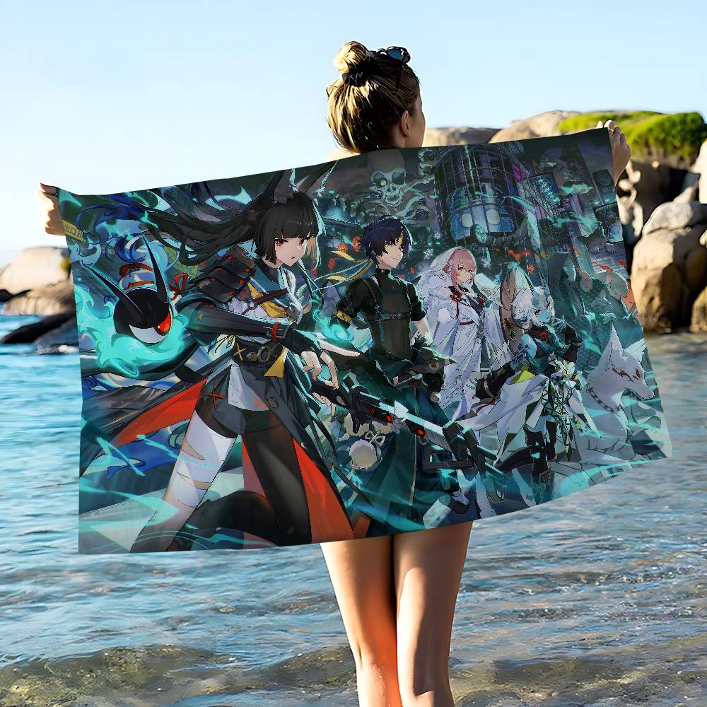 game Z-Zenless Zone Zero Anime Beach Swimming Towel Soft Absorbent Washcloth Children's Gifts for Kids Travel Camping Gym