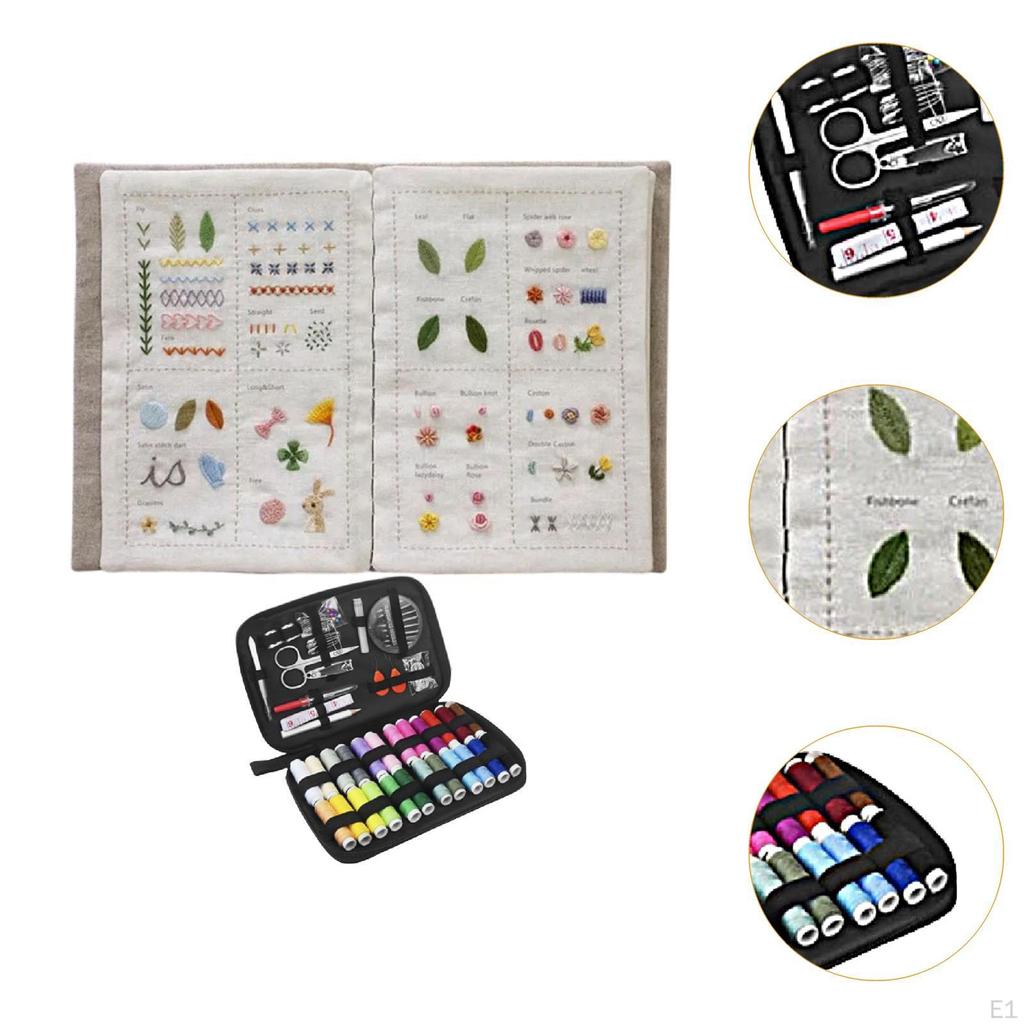 DIY Stitch Book Guide Educational Practice Craft with Tools for Beginners Embroidery