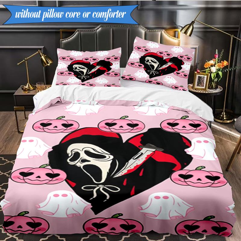 Horror Movie Characters 3pcs K-pop music group Bedding set,Ideal for Bedroom, Dormitory,Including Duvet Cover And 2pcs Pillowcases,Fan gifts