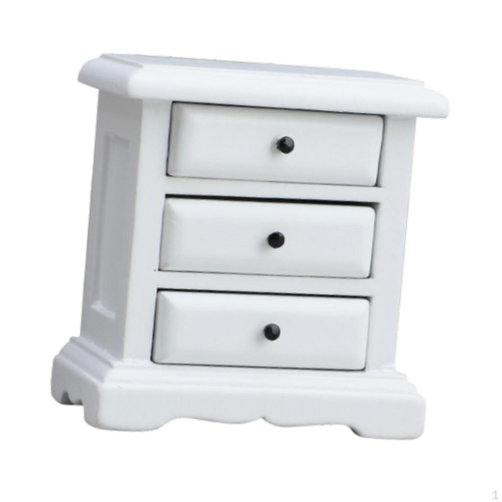 1:12 Dollhouse Wooden NightStand Bedroom Furniture Mini Bedside Table