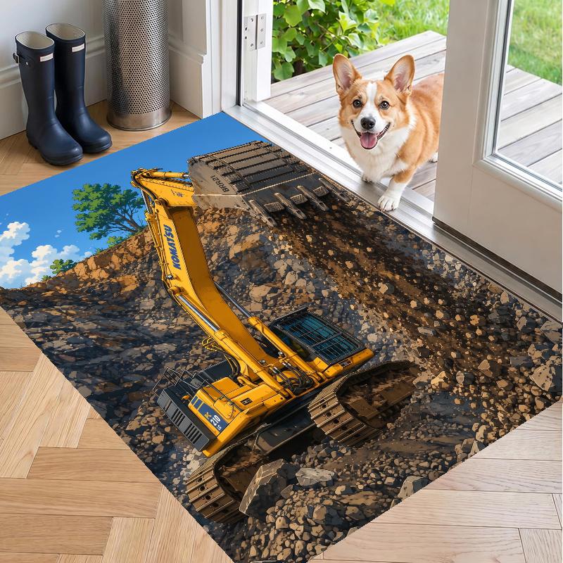 Crystal Velvet Rug with Komatsu Design, Soft Non-Slip Floor Mat for Living Room Bedroom Decor