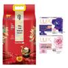 Rose & Lotus Scented Soap Bars with Premium Rice Bundle