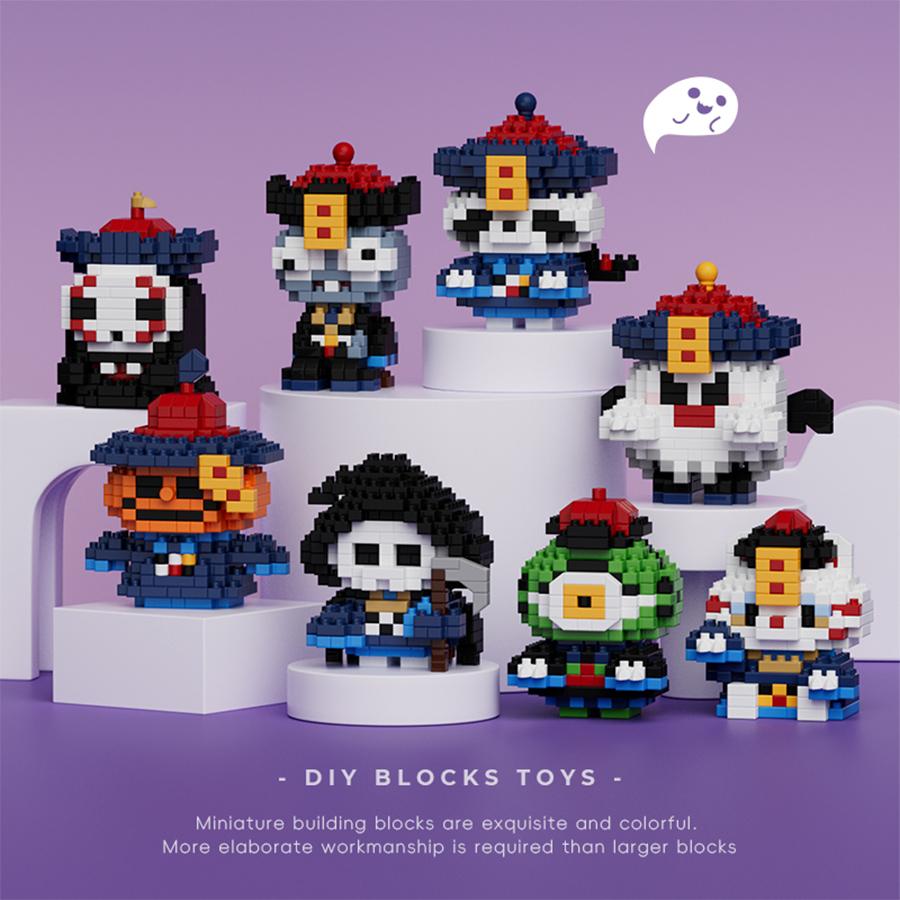 Halloween Ornament Mini Actionfiguren Geist Mikro-Bausteine DIY Kinderspielzeug Halloween-Geschenke