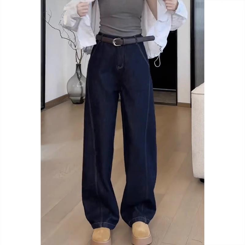 

Женские джинсы больших размеров с флисовой подкладкой, зауженные, с широкими штанинами, с высокой посадкой 3XL