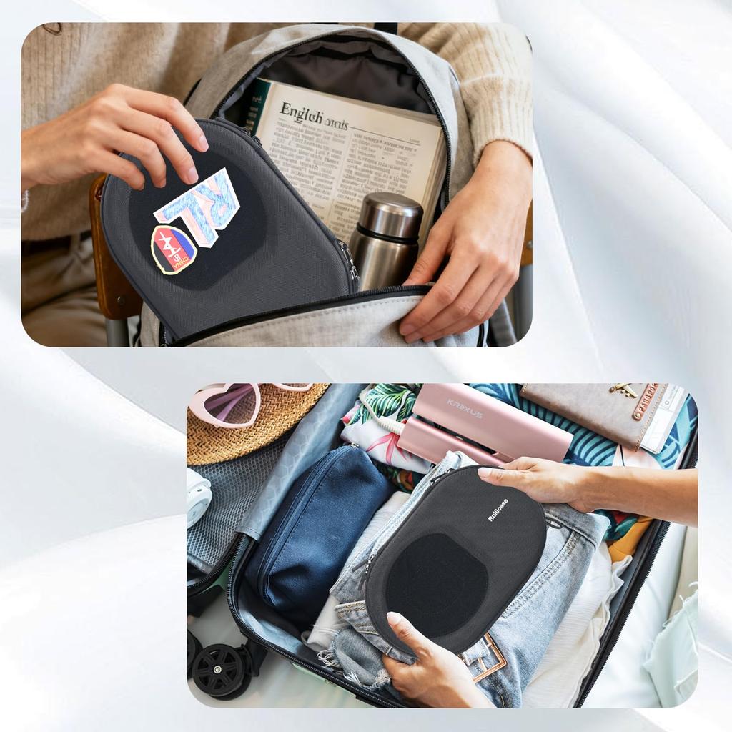 Ruilicase Table Tennis Racket Compatible with DIY Protective Storage Case can only hold the Case, Single, Stickers, Case, (Case only, racket) (Black)