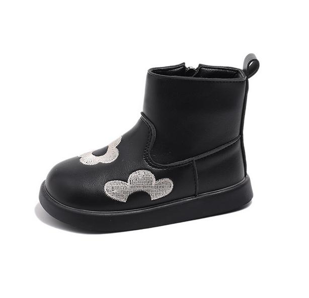 Mädchen Bestickte Stiefel Warme Winterstiefel für Kinder Dicke Sohle Süße Kinder Lässige Prinzessin Baumwollstiefel Rutschfest Vielseitig
