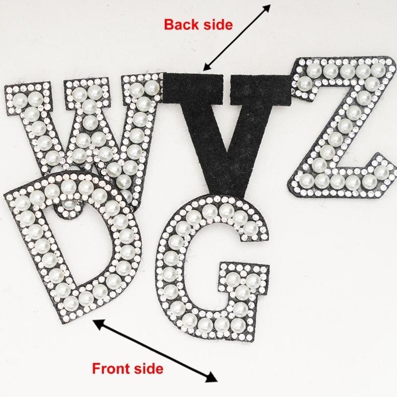 Strijkbare Letter Met Imitatieparels En Strass Steentjes Voor Kleding En Accessoires