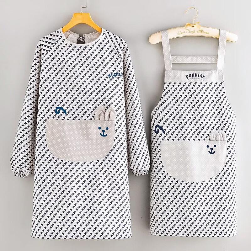 Cute Cat Long-sleeved Waterproof Kitchen Apron