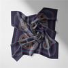 53Cm   Chain Rope Print Square Scarf Woman 100% Twill Silk Scarf Women Bandana Luxury Headband Hijab Neckerchief