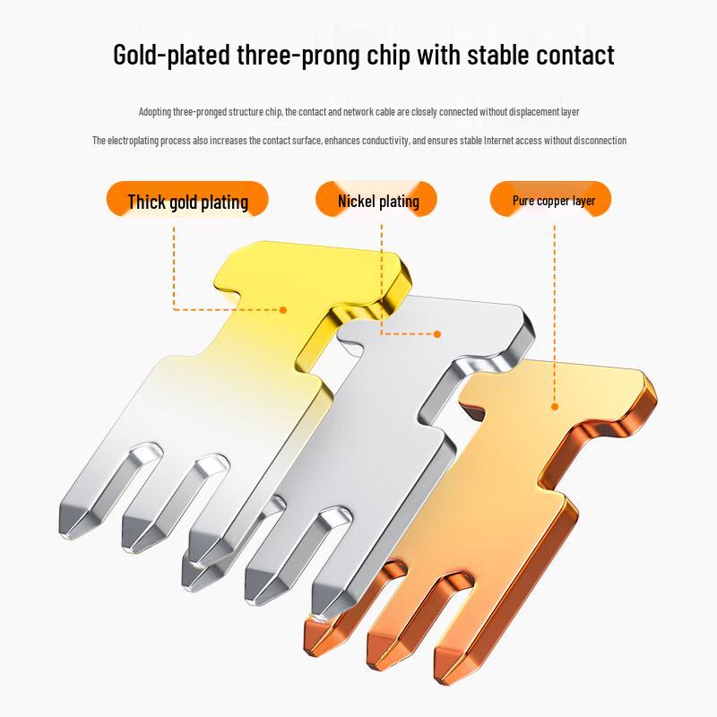 Cat6 RJ45 Gold-Plated Ethernet Cable Connector