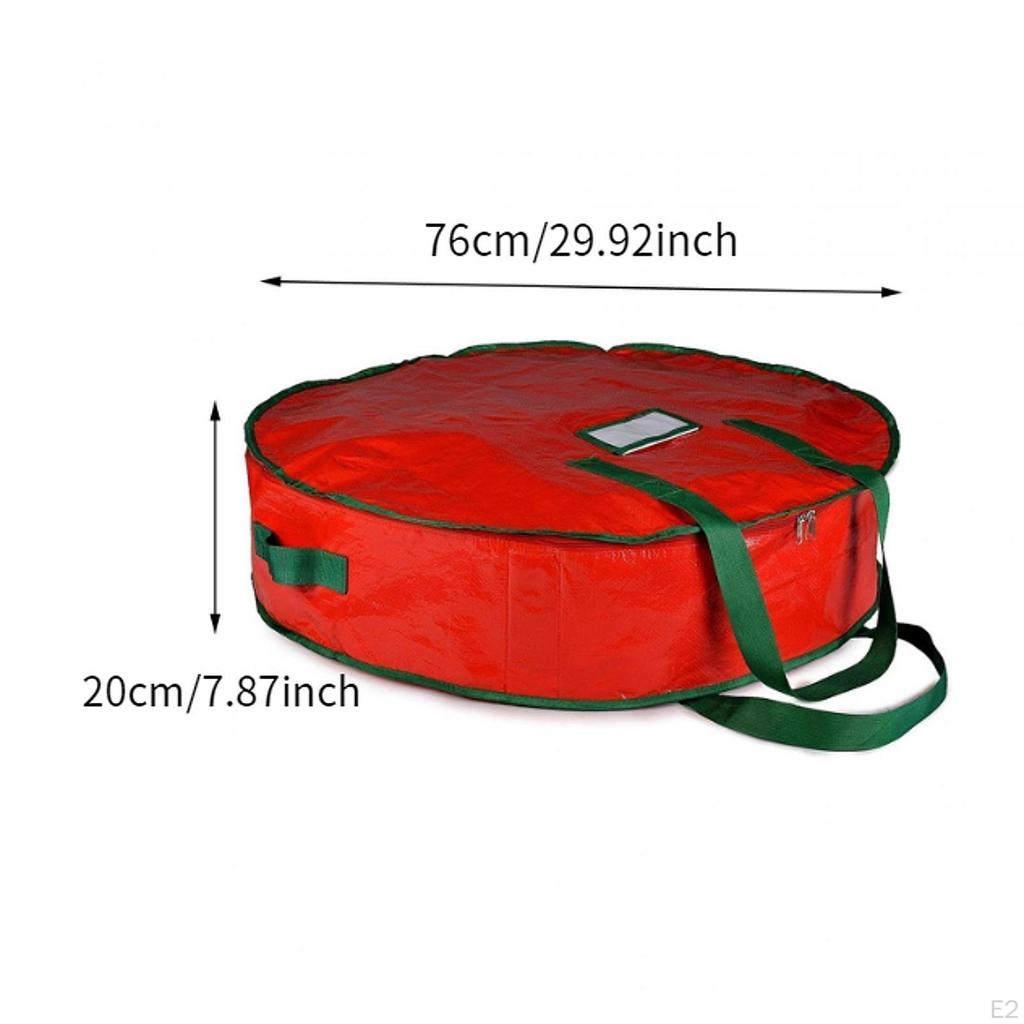 Christmas Wreath Storage Bag Garland Zipper with Carry Handles Red Organizer Artificial