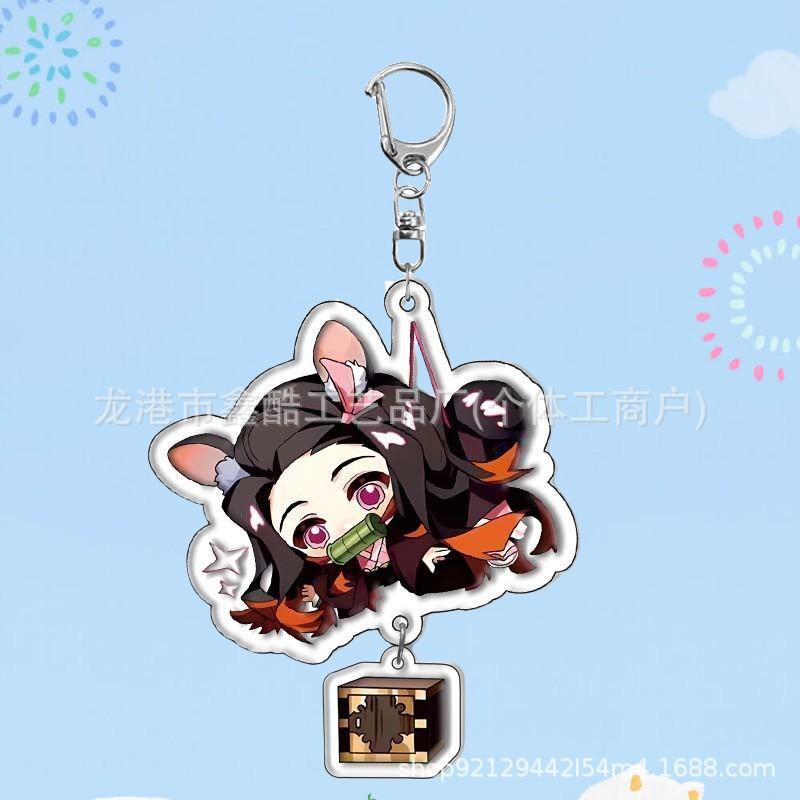 Demon Slayer Acrylic Double Sided Keychain Kamado Tanjiro Zenitsu Agatsuma Anime Merchandise  Bulk Accessories Pendant