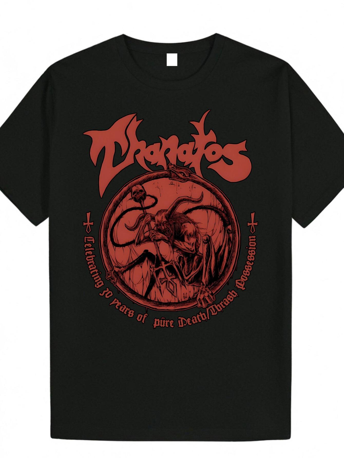 

Футболка с принтом в стиле ретро-хоррор, мужская модная повседневная одежда, футболка с коротким рукавом, свободная и удобная, повседневная мужская одежда S