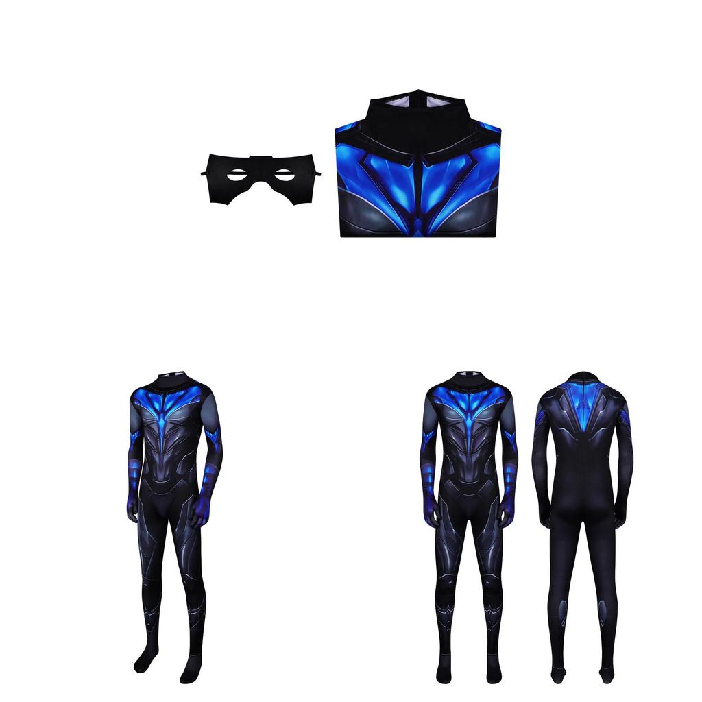 Tuta Integrale Nightwing dei Titans con Tessuto in Lycra per Cosplay ed Eventi in Costume