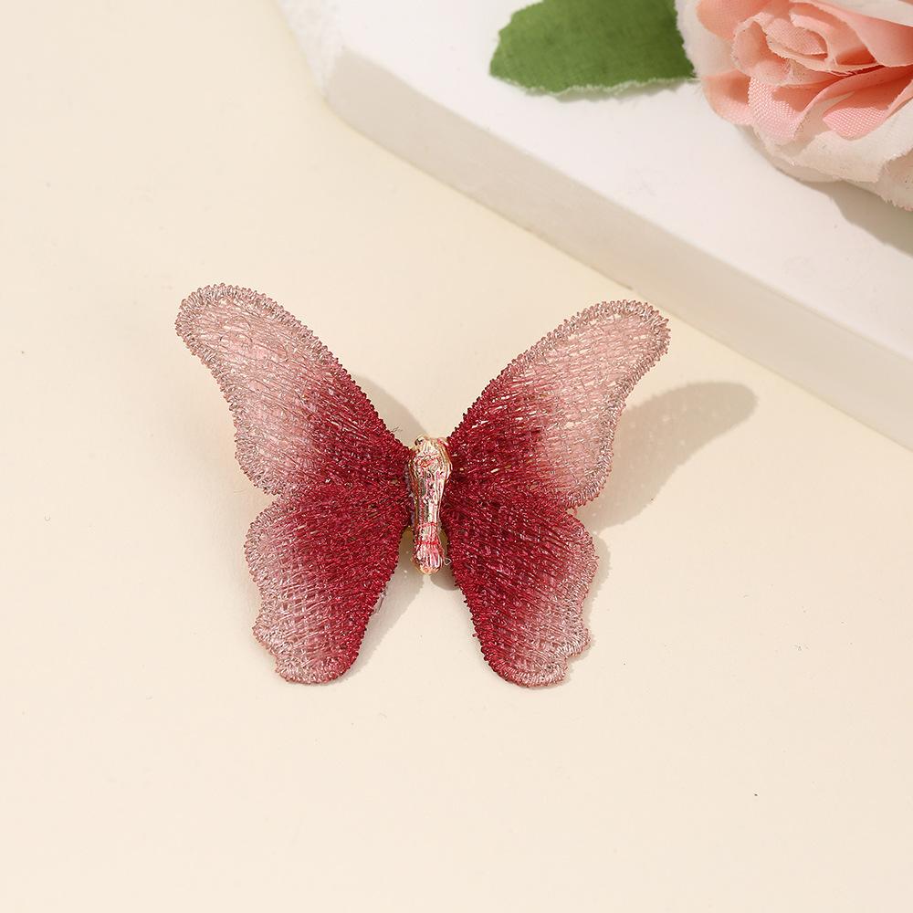 Retro light luxury handmade enamel embroidery butterfly brooch female niche high-end pin DIY high-end corsage