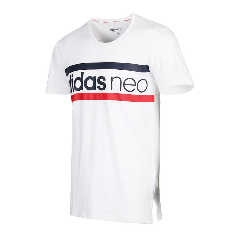 Adidas Neo Round Neck Running Training Breathable Straight T-Shirt Men Tops White CV6943