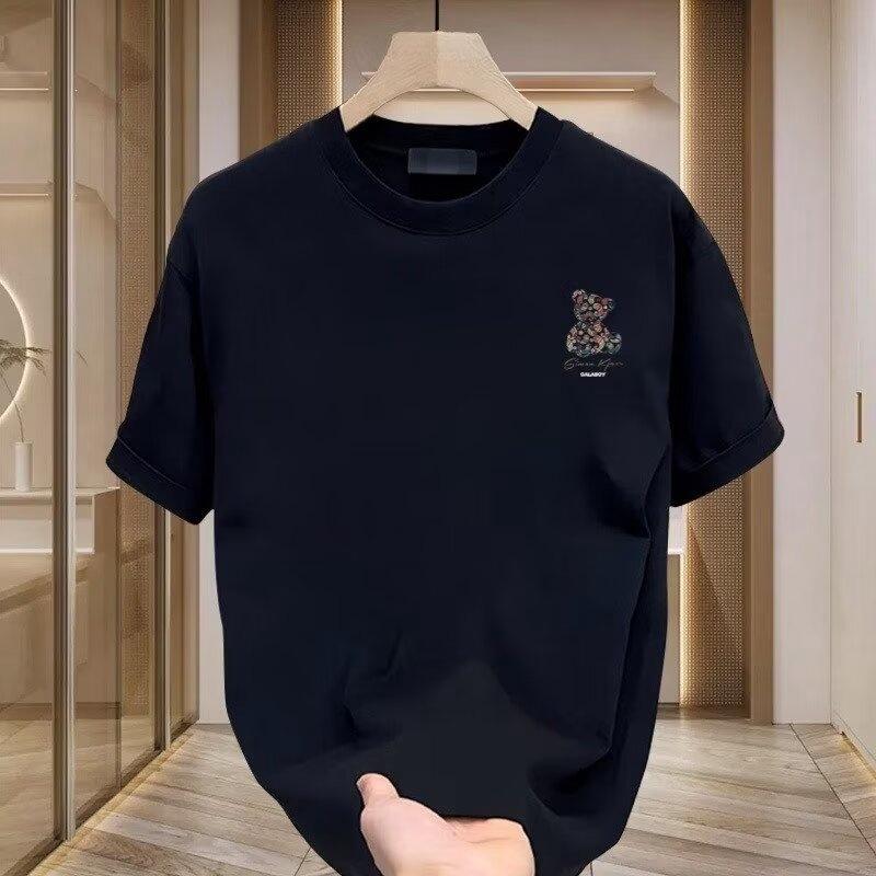 Short Sleeve T-Shirt Men'S Cotton Casual Top Trendy Brand Loose Versatile Crew Neck Half-Sleeve T-Shirt