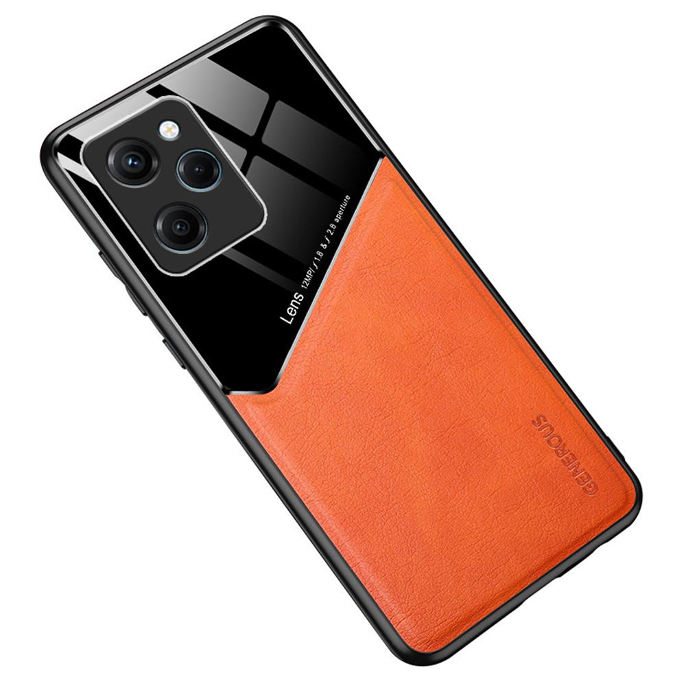 

For Xiaomi Poco X5 Pro 5G/Note 12 Pro Speed 5G Shockproof Case TPU+PC+PU Leather Phone Cover Orange