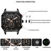 OLEVS 9950 Original Mens Watches Fashion Leather Strap Waterpoof Luminous Auto Date Chronograph Square Quartz Sports Wristwatch