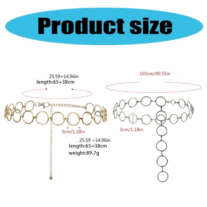 Metal Waist Chain for Women Belly Link Chain Belt Perfect for Dresses and Casual Outfits Waistband with Adjustable Clasp