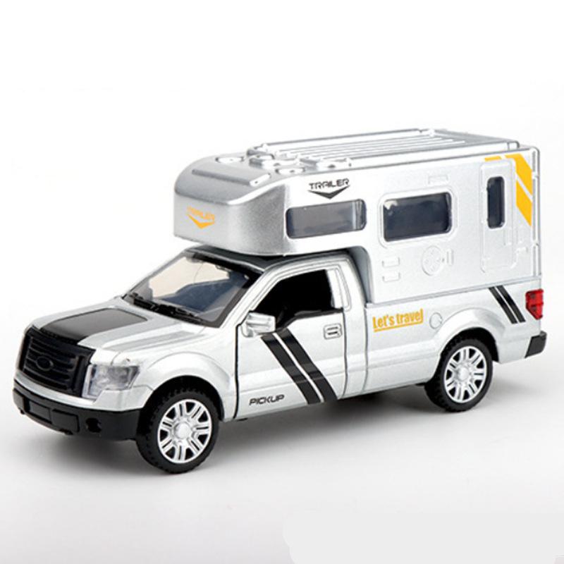 1:32 Luxury RV Recreational Vehicles Car Model Diecast Camper Van Motorhome Touring Car Model Toy Sound Light Childrens Toy Gift