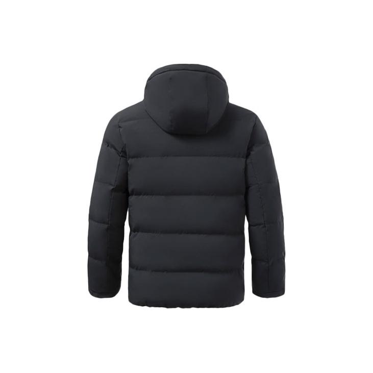 Li Ning Fitted Long Sleeve Hooded Down Jacket Men Outerwear Black AYMS389-2