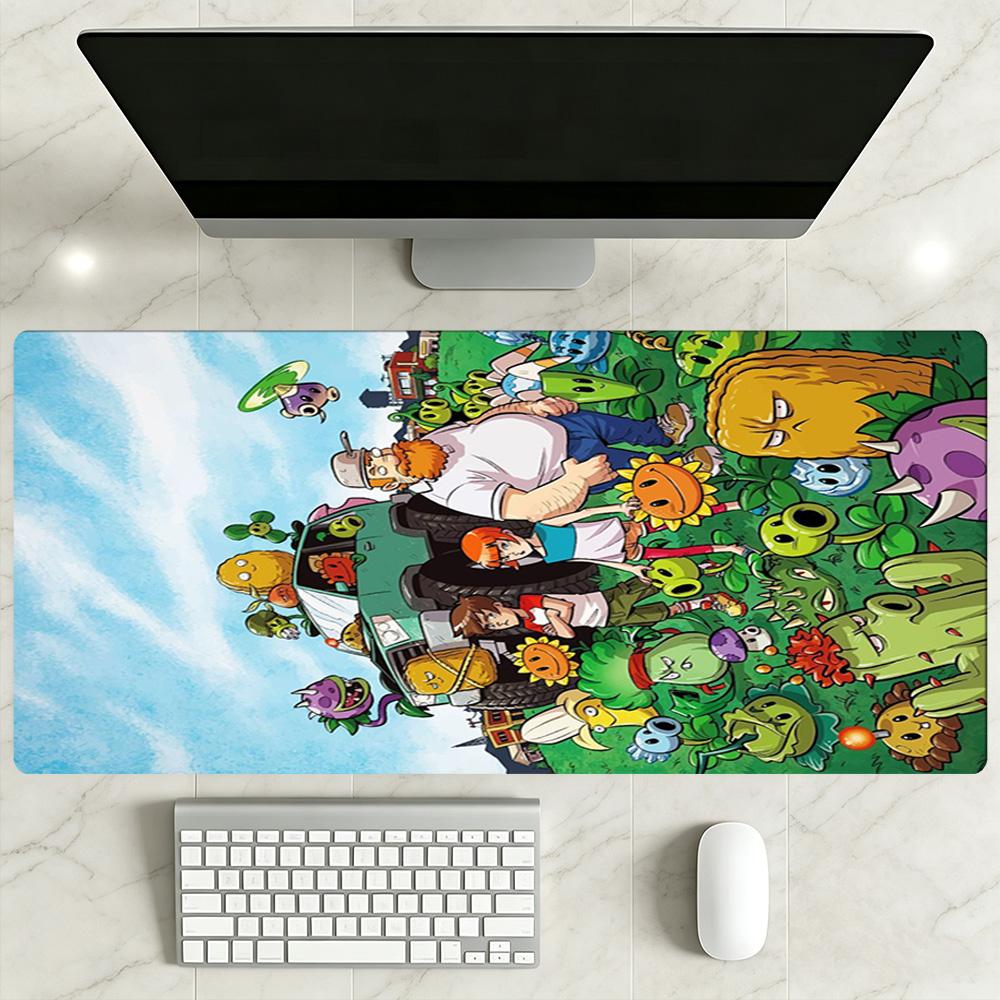 Plants Vs. Zombies Large Mouse Pad Keyboard Pad Desktop Mouse Pad Non-Slip Rubber Base Office Desk Accessory