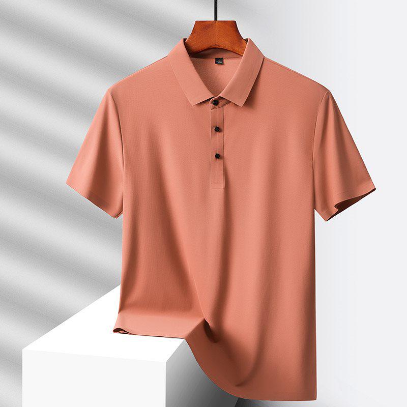 Men's Hot-Selling Ice Silk Short Sleeve Polo - Summer Style for Middle-Aged and Elderly Dads