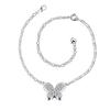 Lady Anklet Ankle Chain Zircon Inlaid Butterfly Shape Foot Ornaments Valentines Gift