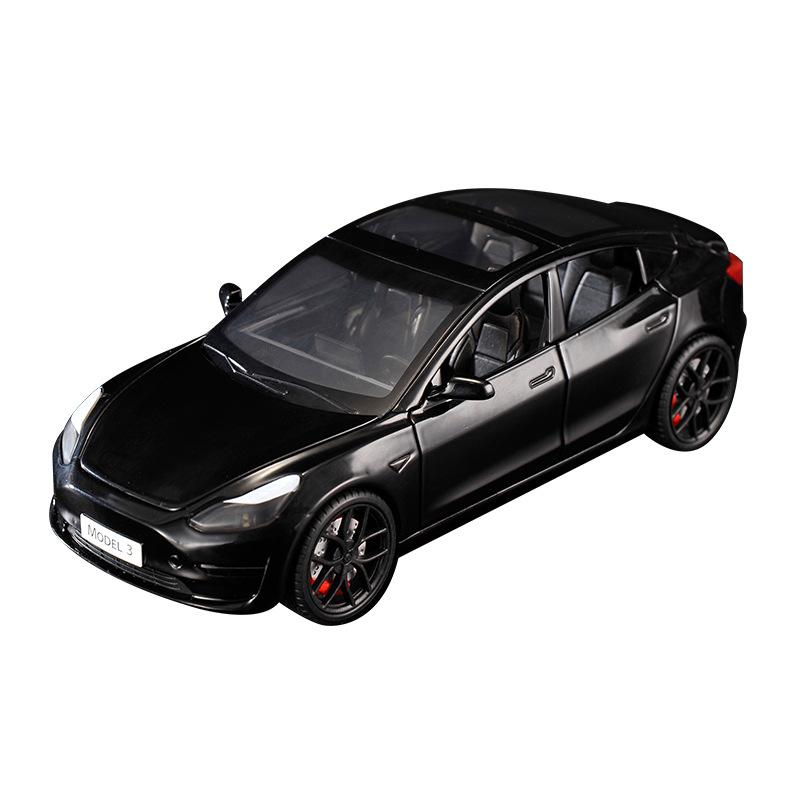 1:24 Tesla Model 3 Alloy Toy Car with Sound, Light, and Openable Doors