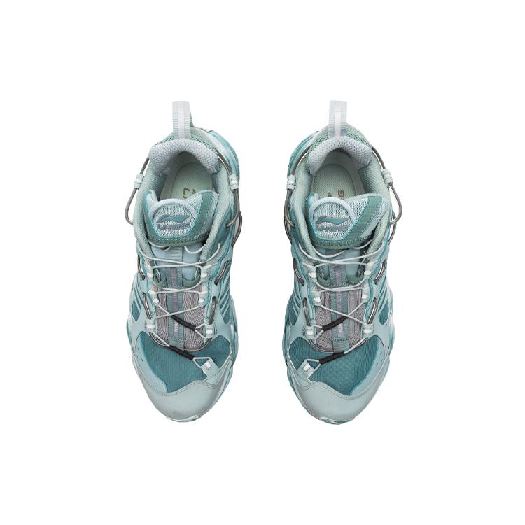 Li Ning Cat Paw Cushioning Slip Resistant Low Top Casual Shoes Women's Gray Mist Green AGLQ014-14