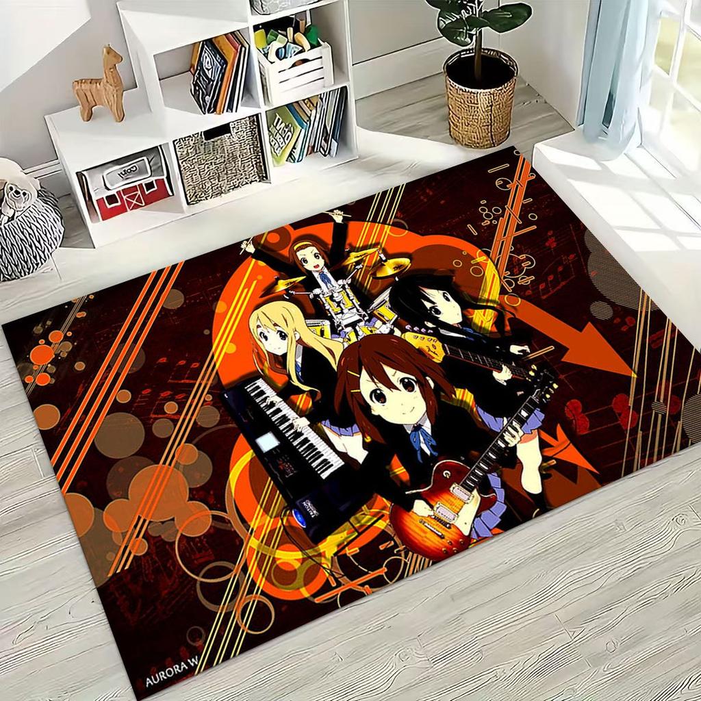 Anime K-ON Kawaii Girl Hirasawa Yui Music Cartoon Rug for Bedroom Living Room Sofa Home Doormat Decor,Kids Non-slip Floor Mat