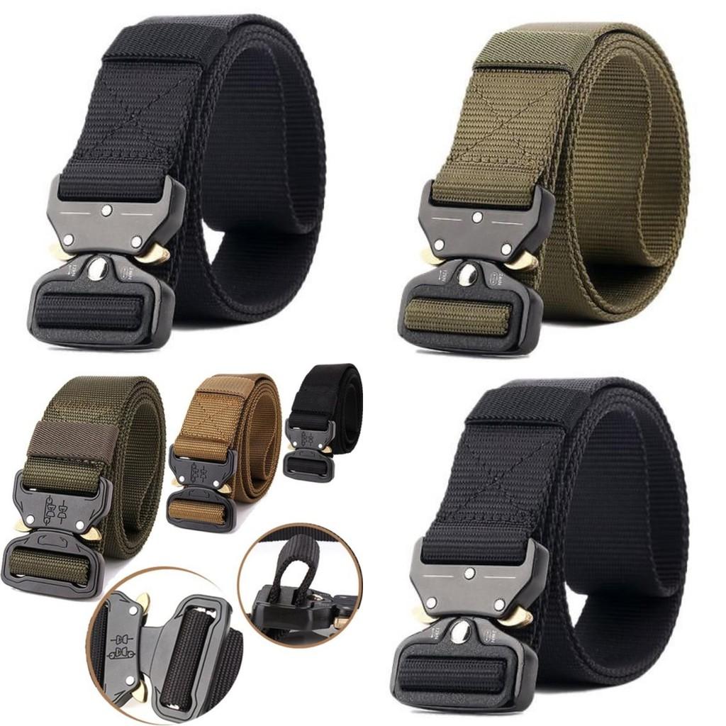 Men Tactical Belt With Automatic Buckle For Outdoor Military Training And Casual Wear