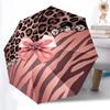 1pc Leopard Print Automatic Umbrella - 8-Rib Durable Frame, Portable Fashion Accessory & Holiday Gift Yy251117178