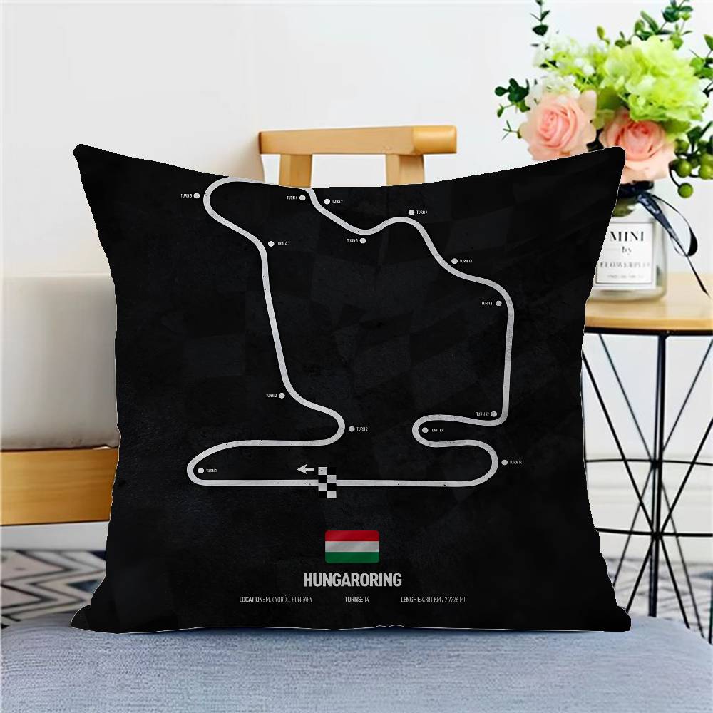 F1 Track Personalized Pillow Cover Kids Bedroom Wild Party Decor Pillowcase Kid Birthday Shower Gift