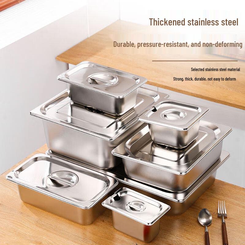 Stainless Steel Rectangular Food Pan with Lid