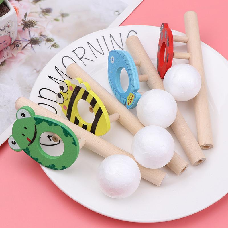 Breathing Exerciser Toys For Kids Whistle Floating Blow Pipe Balls Blowing Balloon Launcher Educational Toy
