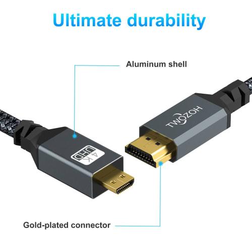 Twozoh Micro HDMI to HDMI Cable 3M (HDMI Micro Type D Male - HDMI Type A Male) 3D 4K 1080P @60Hz High Speed ??Micro HDMI HDMI Cable Compatible with Go