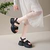 Sandals Women's Summer 2025 New Super Fire Casual Fashion Non-slip Comfortable Versatile Soft Bottom One-word Buckle Skirt