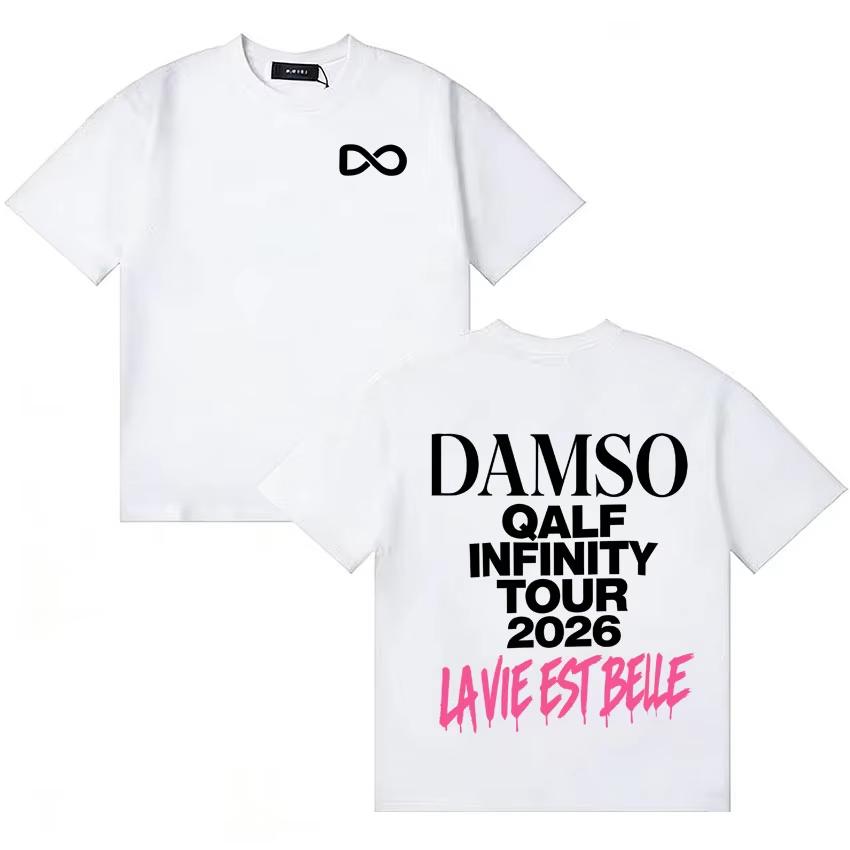 Cantante Francese Damso Classico Qalf Simbolo Infinito Stampa Lettere Moda Collo Cotone T-shirt Oversize unisex