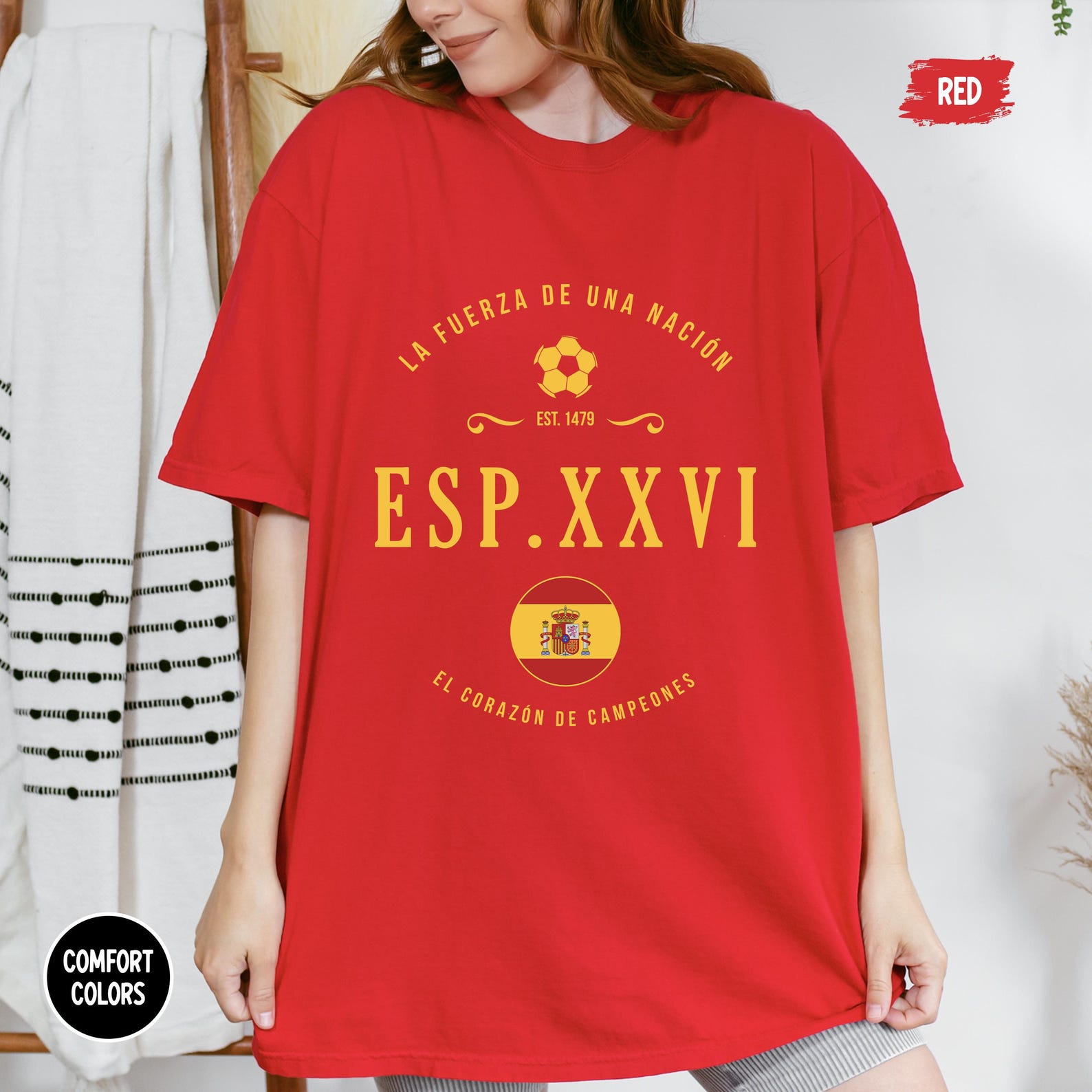 Spain Shirt, ESP XXVI Tee, Spain Soccer Shirt, World Cup 2026 Shirt, Spanish Football Fan Gift, Unisex Graphic Tee, Vintage Spain Tee S