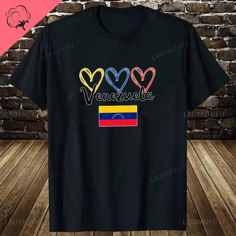 Venezuela En El Corazon Venezuelan Pride Graphic T Shirts Unisex Unisex UNISEX Cotton T Shirts Fashion Ropa Hombre