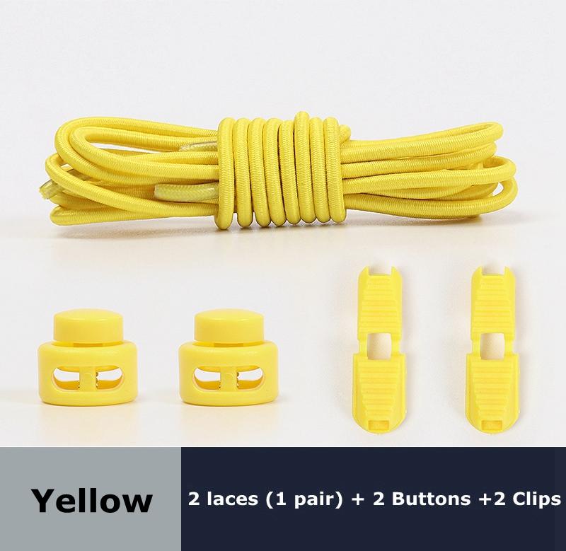 1pair Elastic Shoelaces Round Spring Plastic Lock Quick Wear In 1 Second No Tie Shoelaces Suitable for All Shoelaces Lazy Laces