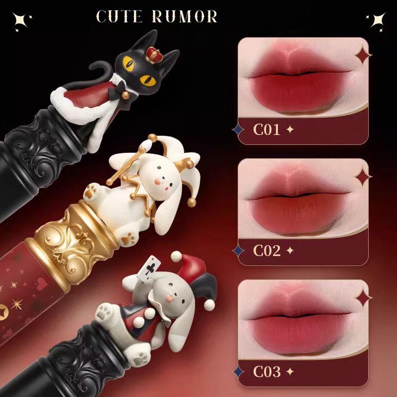CUTE RUMOR Zirkus Lippencreme Samtiger Lippenlack Wasserdichter Vitamin-Lippenstift Matt Aufhellend Feuchtigkeitsspendender Lippen-Schlamm