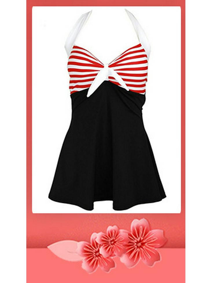 Women's European & American High Elastic Pleated Swimming Trunks - Conservative High Waist Triangle Style