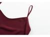 European & American Women's Autumn Burgundy Draped Sling Dress - Elegant & Lazy French Style