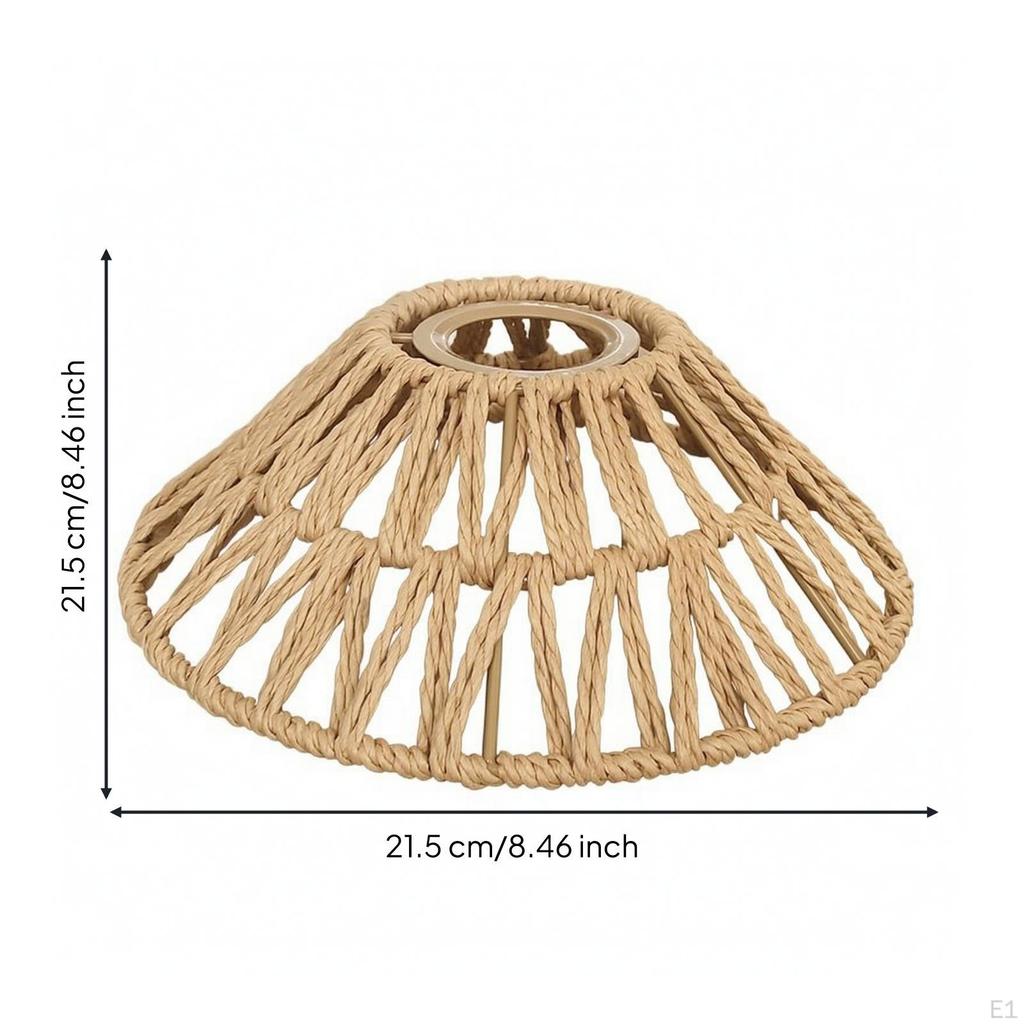 Paper Rope Lampshade Lightweight Boho Woven Lamp Shade Cozy for Cafe