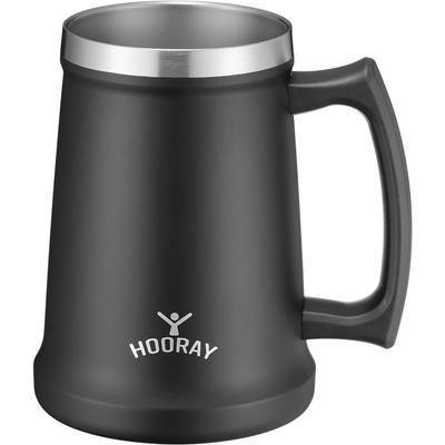 Wahei Freys Vacuum Insulated Beer Mug 480ml Black Cold Insulation Tumbler Stainless Steel Furay ME-7503