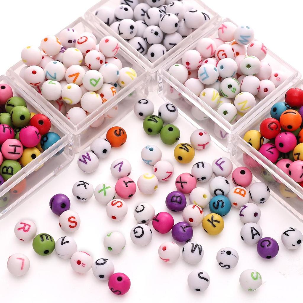 220Pcs Acrylic Beads Letter Round Loose Beads For DIY Necklace Bracelet Earrings Jewelry Making Craft Accessories